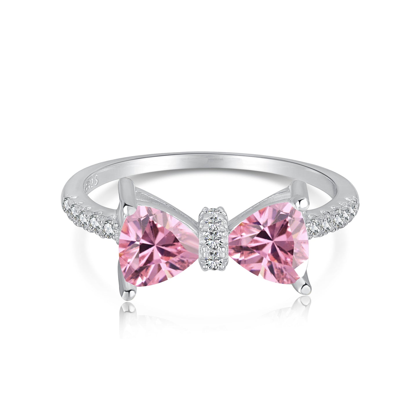 925 Silver Pink Heart Ring | Cube Sugar Design | High-Carbon Diamond | INS Wedding Jewelry for Women