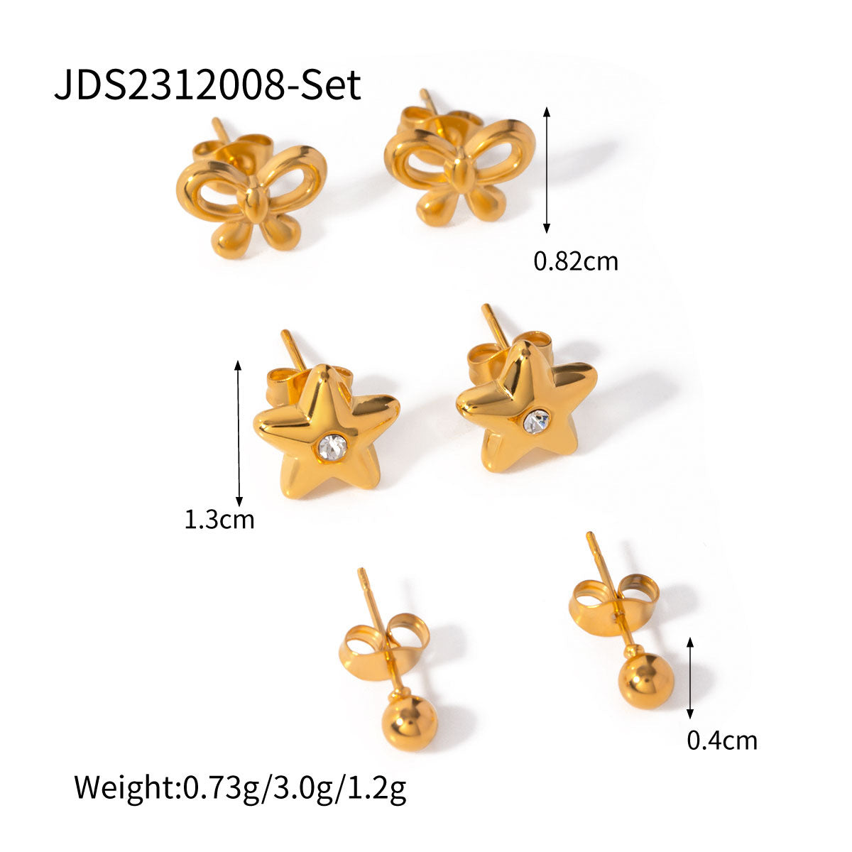 3-Pair Set | Stainless Steel Zirconia & Pearl Earrings | Niche Elegant Style for Women