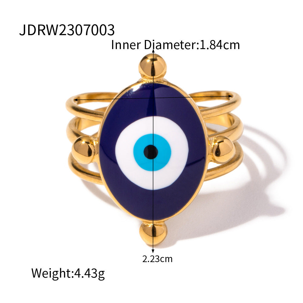 Stylish Natural Stone Titanium Steel Ring | Premium Stainless Steel Jewelry | Niche Design
