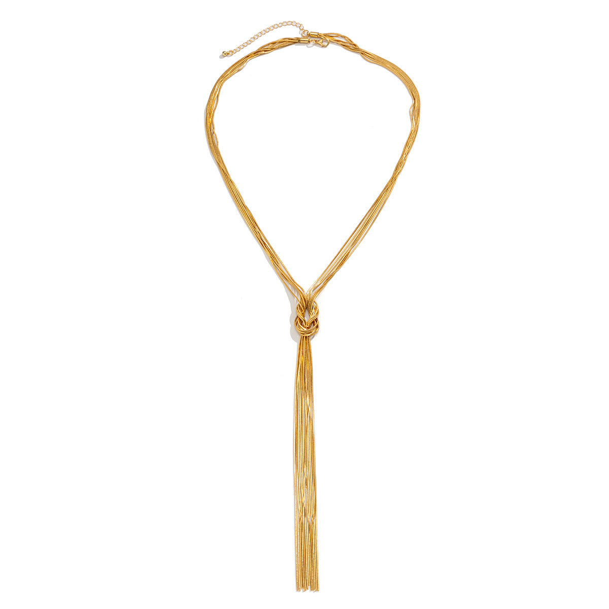 Cold Style Snake Bone Chain Necklace | Vegan-Friendly Long Tassel Design