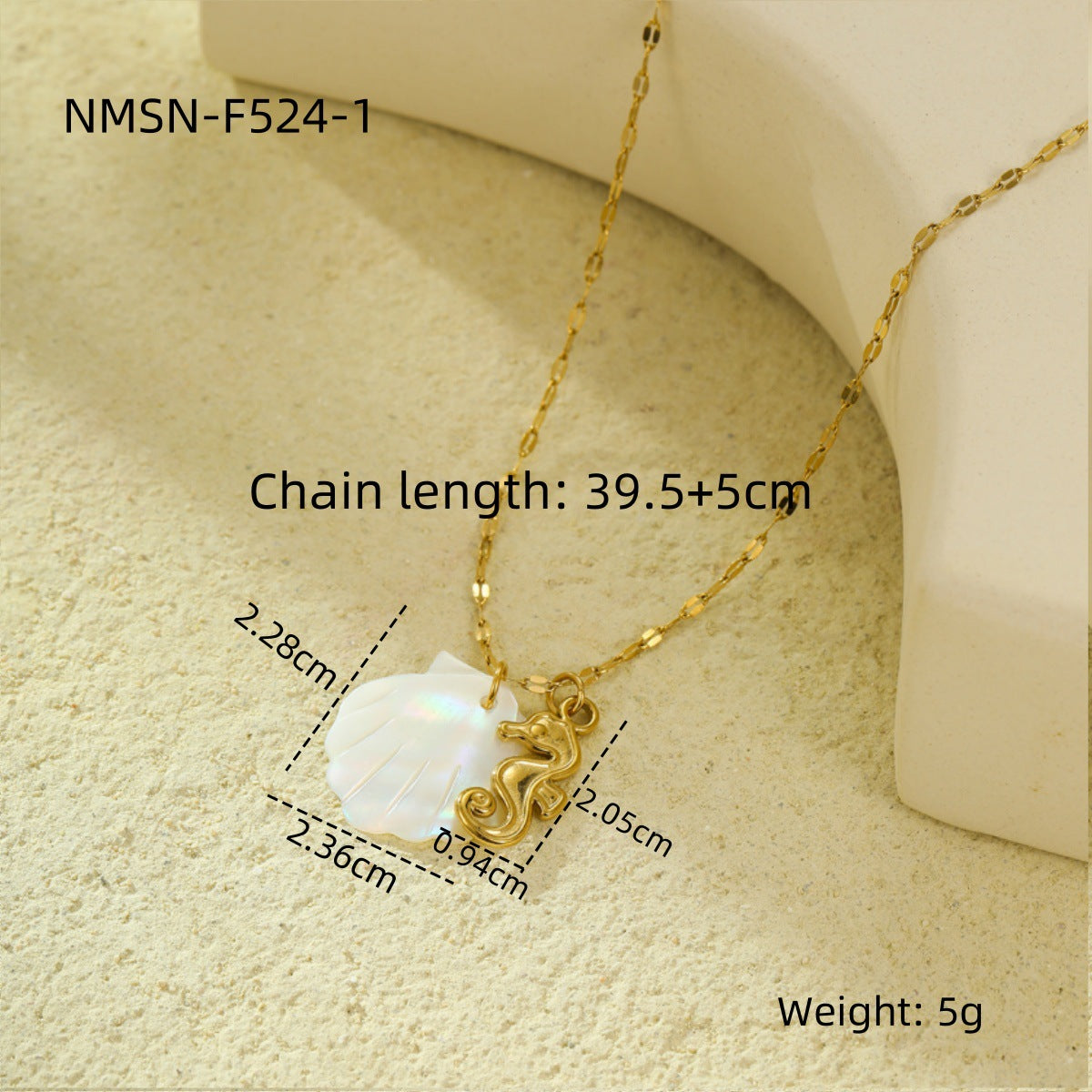 Beach Style Ocean Pendant Necklace | Shell, Starfish & Dolphin | Niche Design for Women