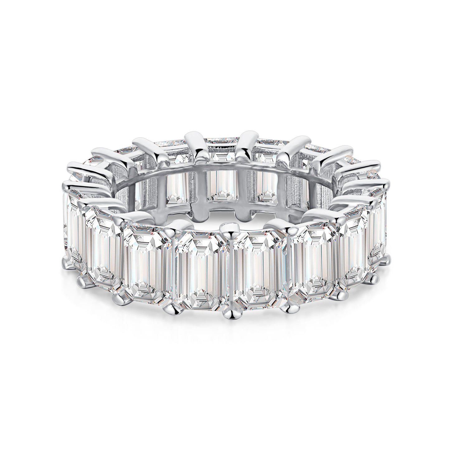 Micro-Pavé S925 Sterling Silver Eternity Ring | Full Zirconia Micro-Pavé | Stackable & Fade-Resistant | INS Style