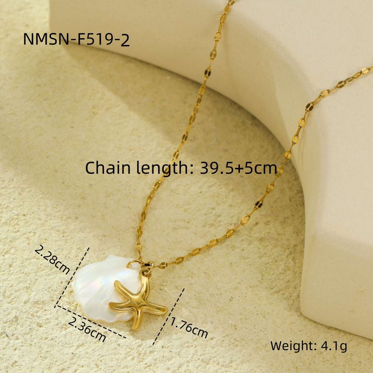 Beach Style Ocean Pendant Necklace | Shell, Starfish & Dolphin | Niche Design for Women
