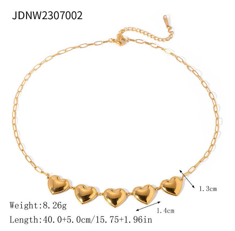 18K Necklace | Stainless Steel Fashion Choker | INS Style Collarbone Chain for Women | No Color Fade