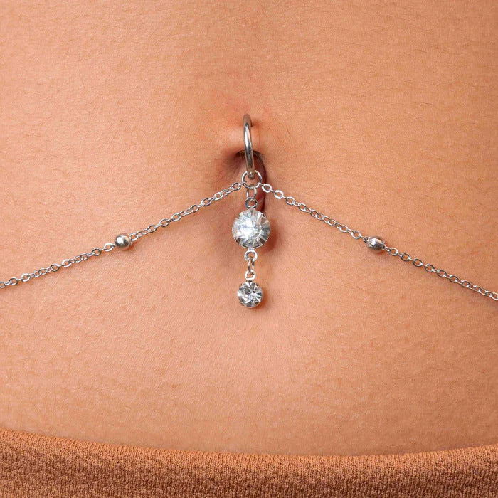 Rhinestone Tassel Belly Chain | Sexy Beach Body Jewelry for Women