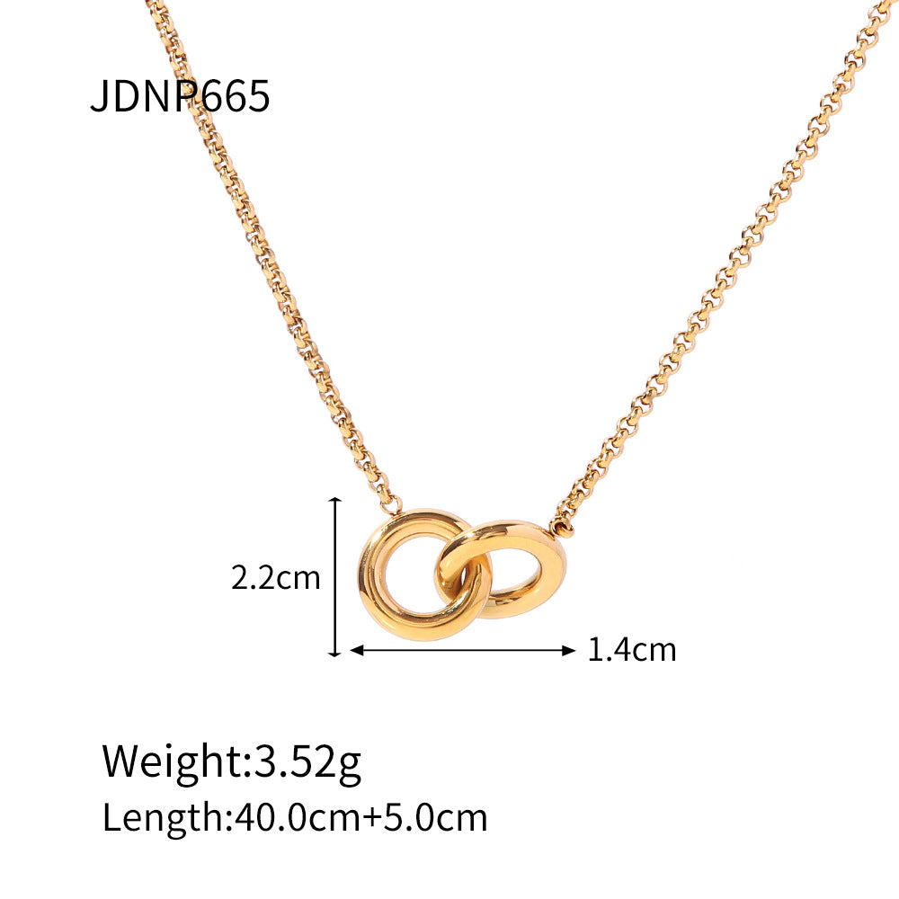 18K Necklace | Stainless Steel Fashion Choker | INS Style Collarbone Chain for Women | No Color Fade