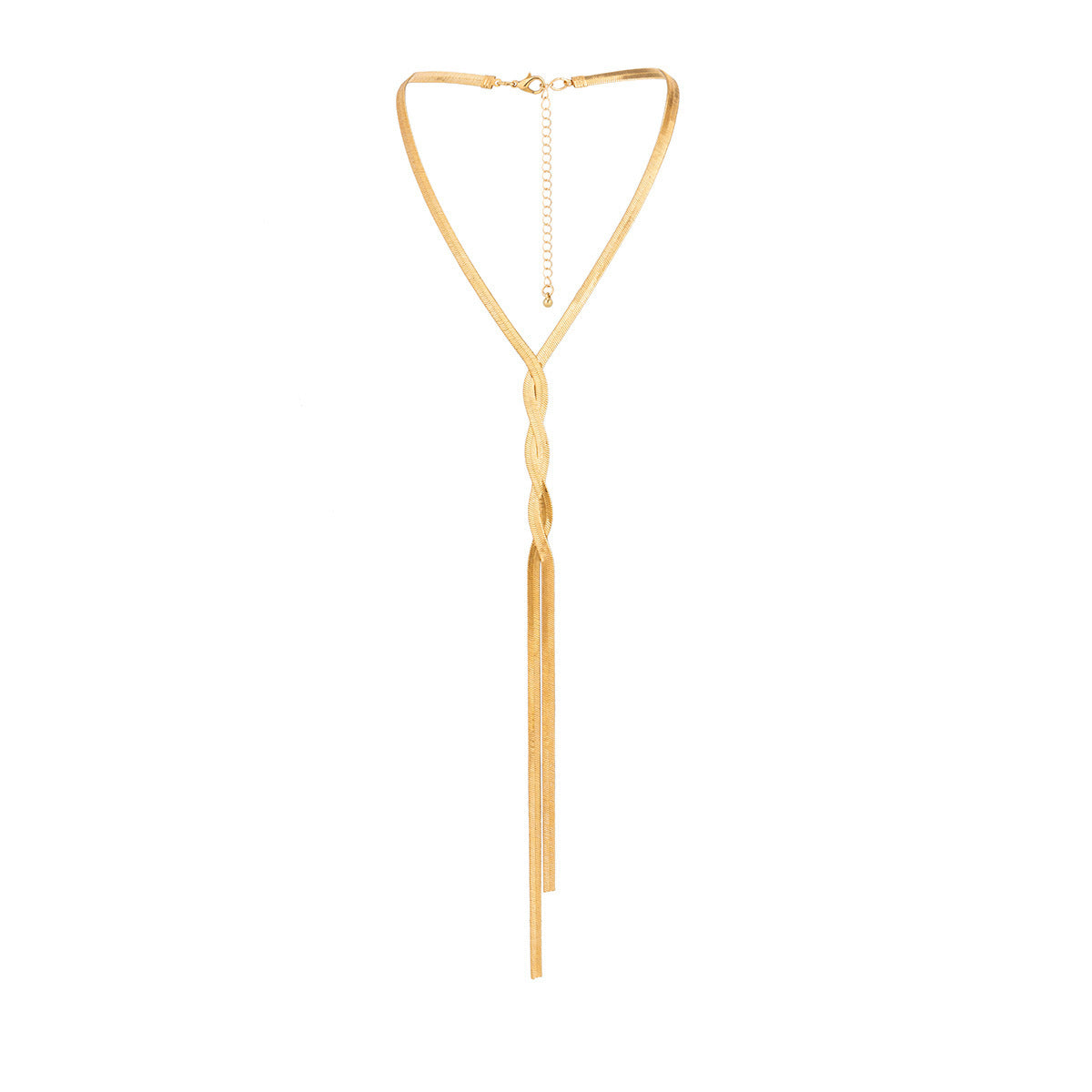 Cold Style Snake Bone Chain Necklace | Vegan-Friendly Long Tassel Design