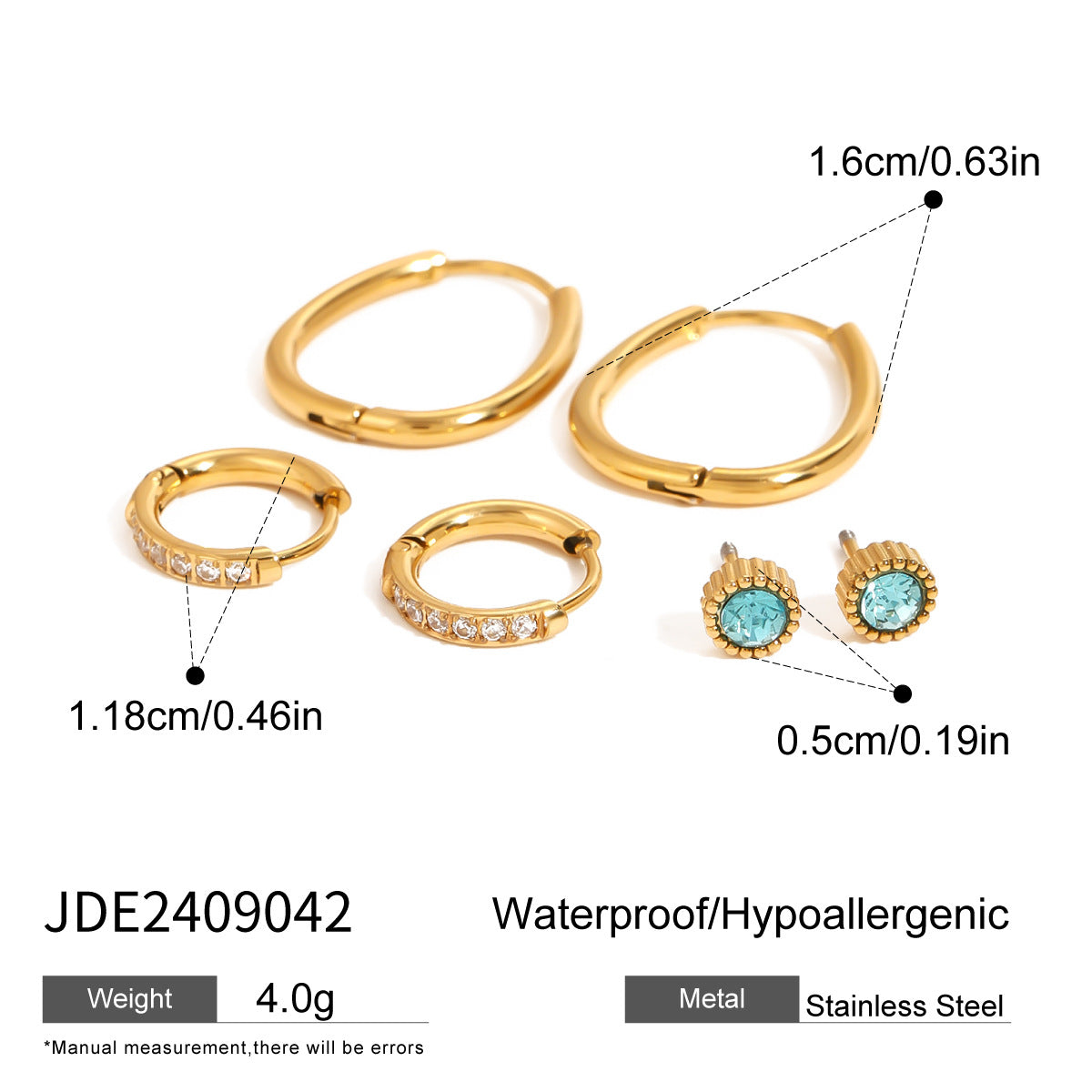 3-Pair Set | Stainless Steel Zirconia & Pearl Earrings | Niche Elegant Style for Women
