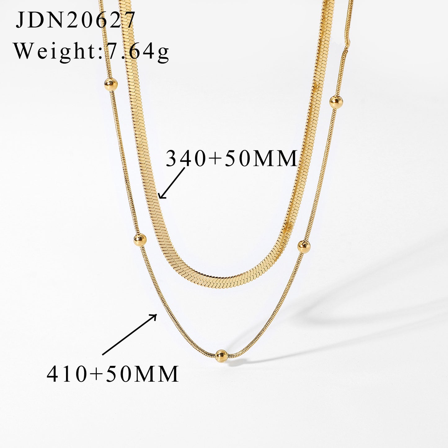18K Necklace | Stainless Steel Fashion Choker | INS Style Collarbone Chain for Women | No Color Fade