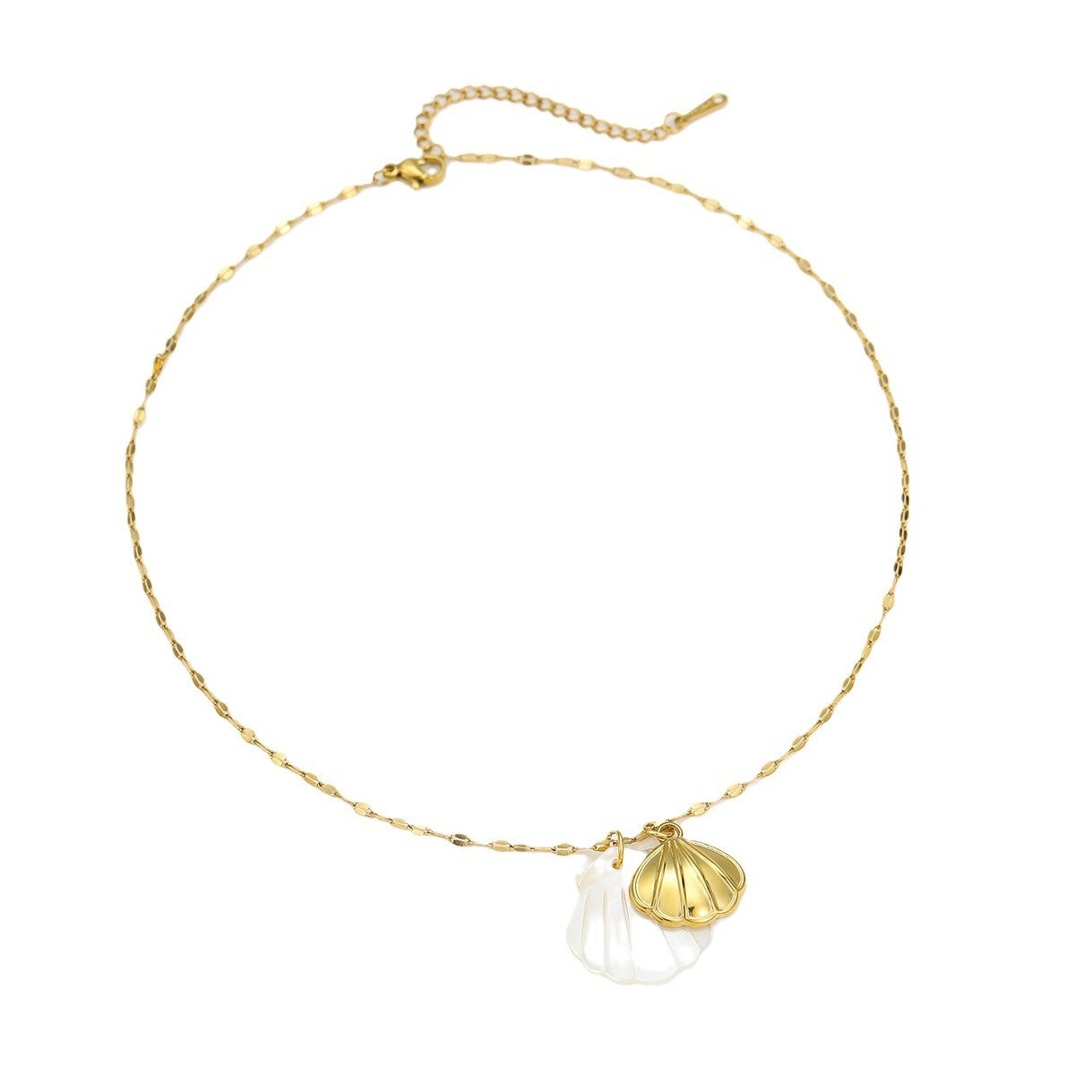 Beach Style Ocean Pendant Necklace | Shell, Starfish & Dolphin | Niche Design for Women