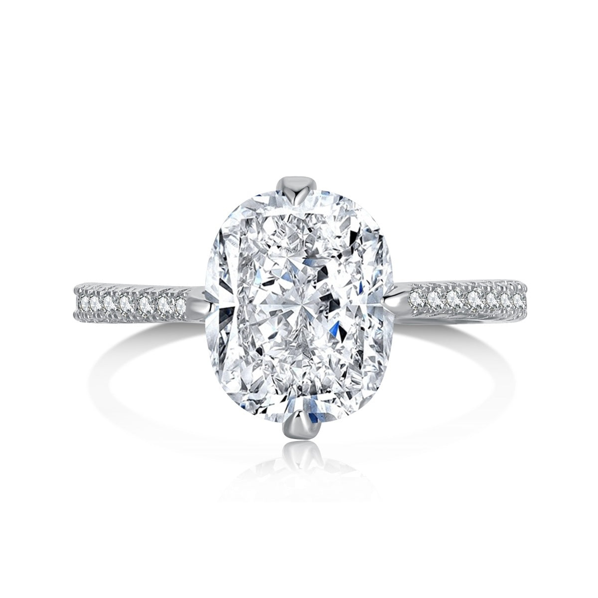 High-Carbon Square-Cut Diamond Ring | S925 Sterling Silver Wedding Ring | Pigeon Egg Style | Light Luxury Super Sparkle Statement Ring