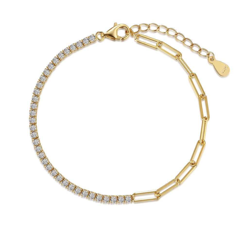 S925 Sterling Silver Love Tennis Bracelet | Full Zirconia Diamond Look | Super Flash, Elegant & Luxurious Design for Women
