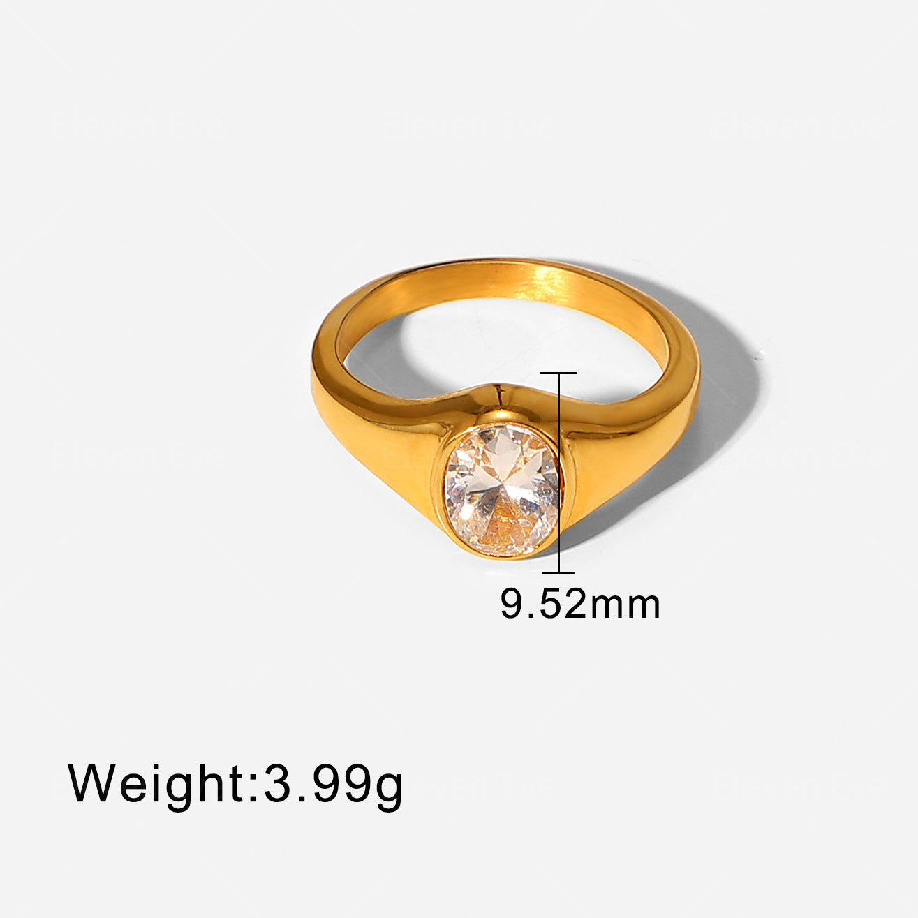 IG Popular Stainless Steel Fashion Ring for Women 18K | Gold Green Ring