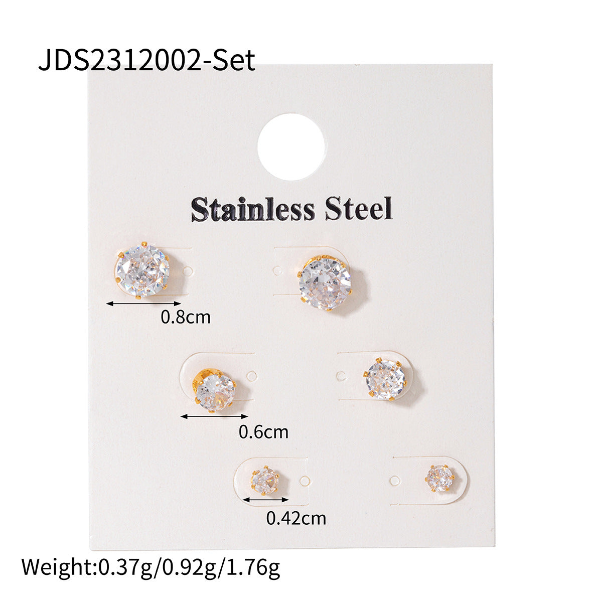 3-Pair Set | Stainless Steel Zirconia & Pearl Earrings | Niche Elegant Style for Women