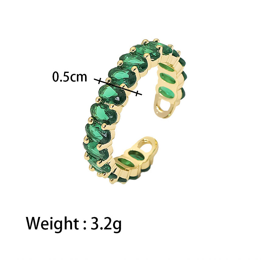 IG Popular Stainless Steel Fashion Ring for Women 18K | Gold Green Ring