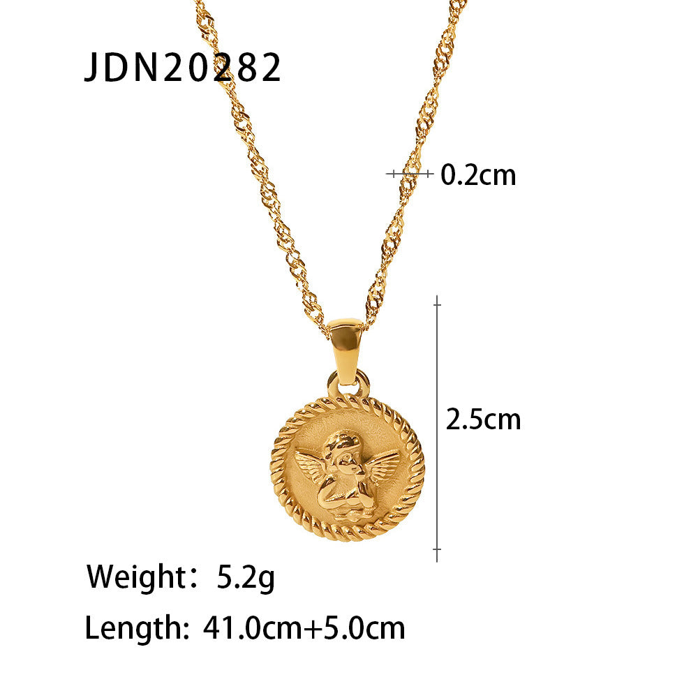 18K Necklace | Stainless Steel Fashion Choker | INS Style Collarbone Chain for Women | No Color Fade