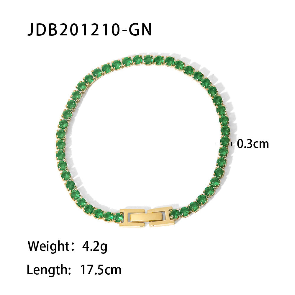 IG Popular Stainless Steel Fashion Ring for Women 18K | Gold Green Ring