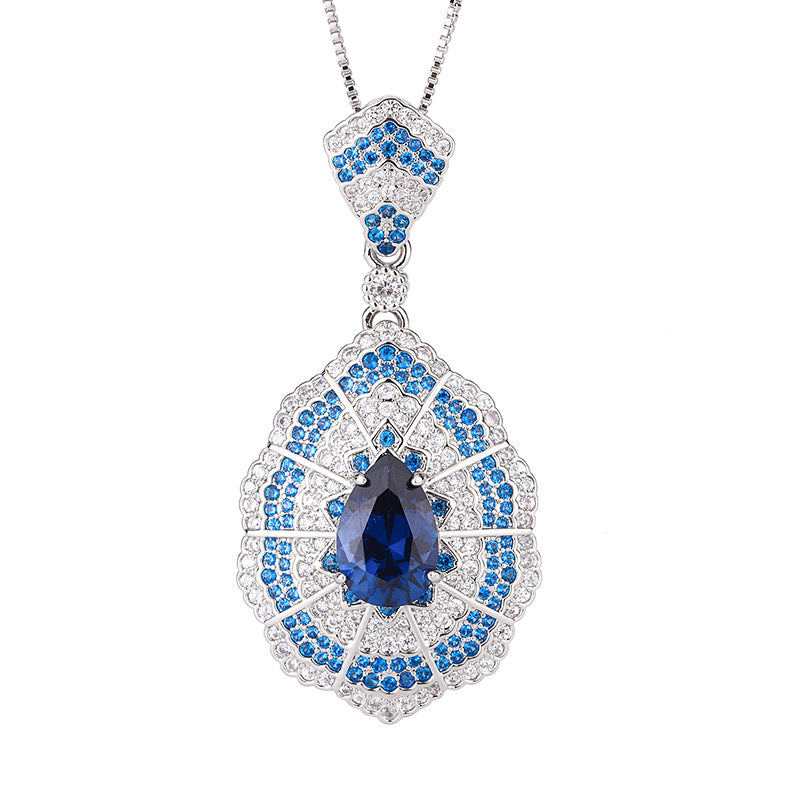 Vintage Baroque Jewelry Set | Sapphire Necklace, Earrings & Ring | European & American Style