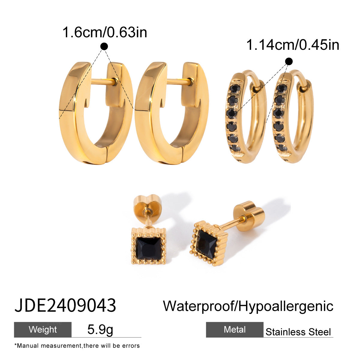 3-Pair Set | Stainless Steel Zirconia & Pearl Earrings | Niche Elegant Style for Women