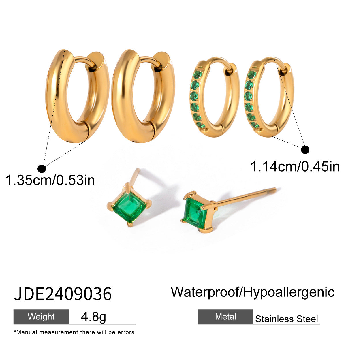 3-Pair Set | Stainless Steel Zirconia & Pearl Earrings | Niche Elegant Style for Women
