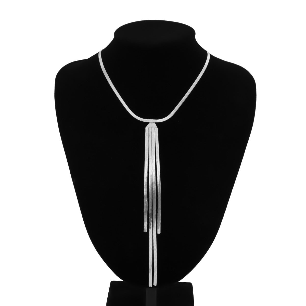 Cold Style Snake Bone Chain Necklace | Vegan-Friendly Long Tassel Design