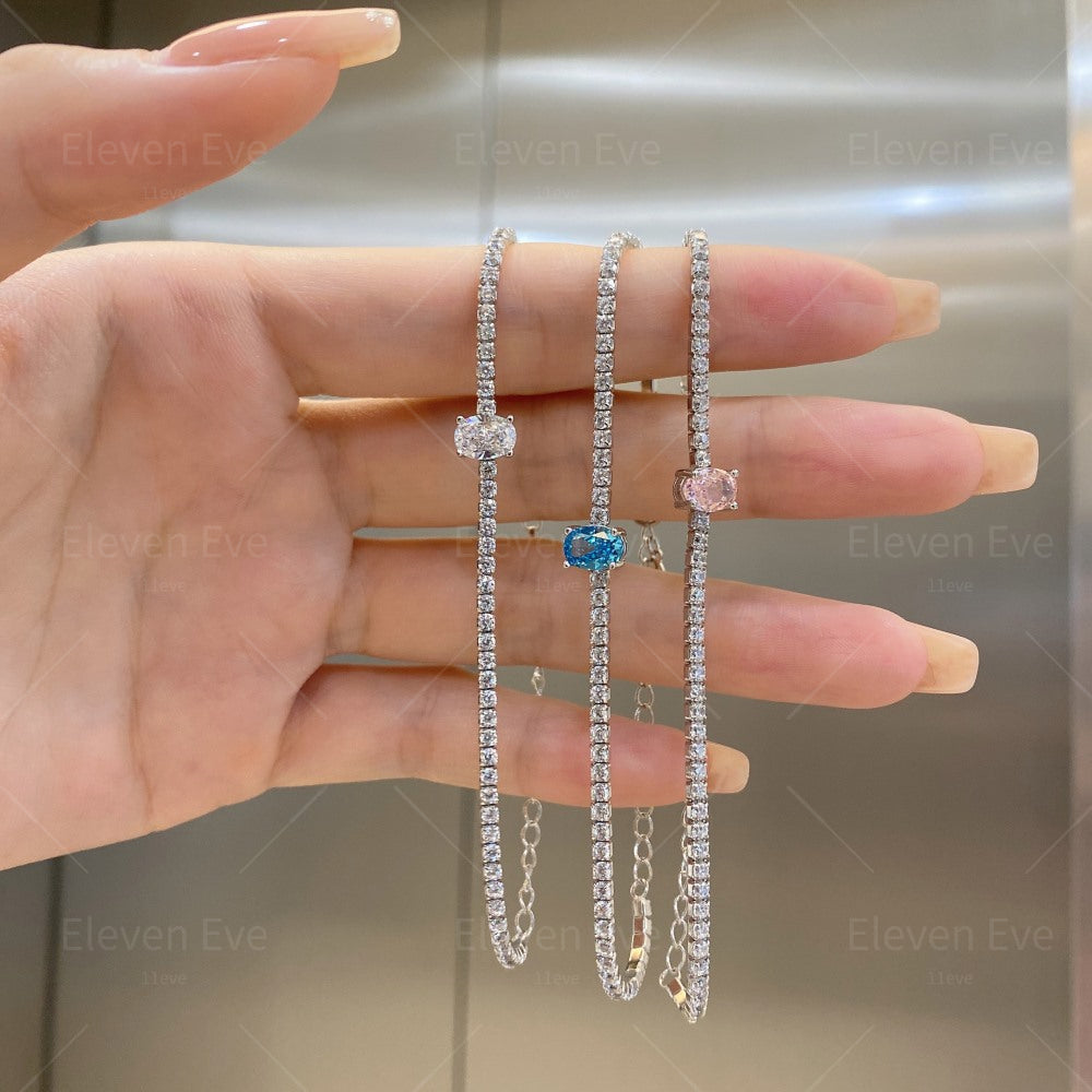 S925 Sterling Silver Love Tennis Bracelet | Full Zirconia Diamond Look | Super Flash, Elegant & Luxurious Design for Women