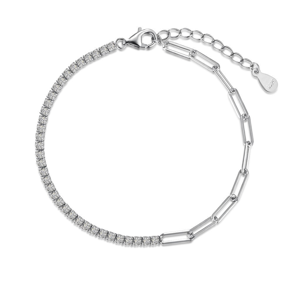 S925 Sterling Silver Love Tennis Bracelet | Full Zirconia Diamond Look | Super Flash, Elegant & Luxurious Design for Women