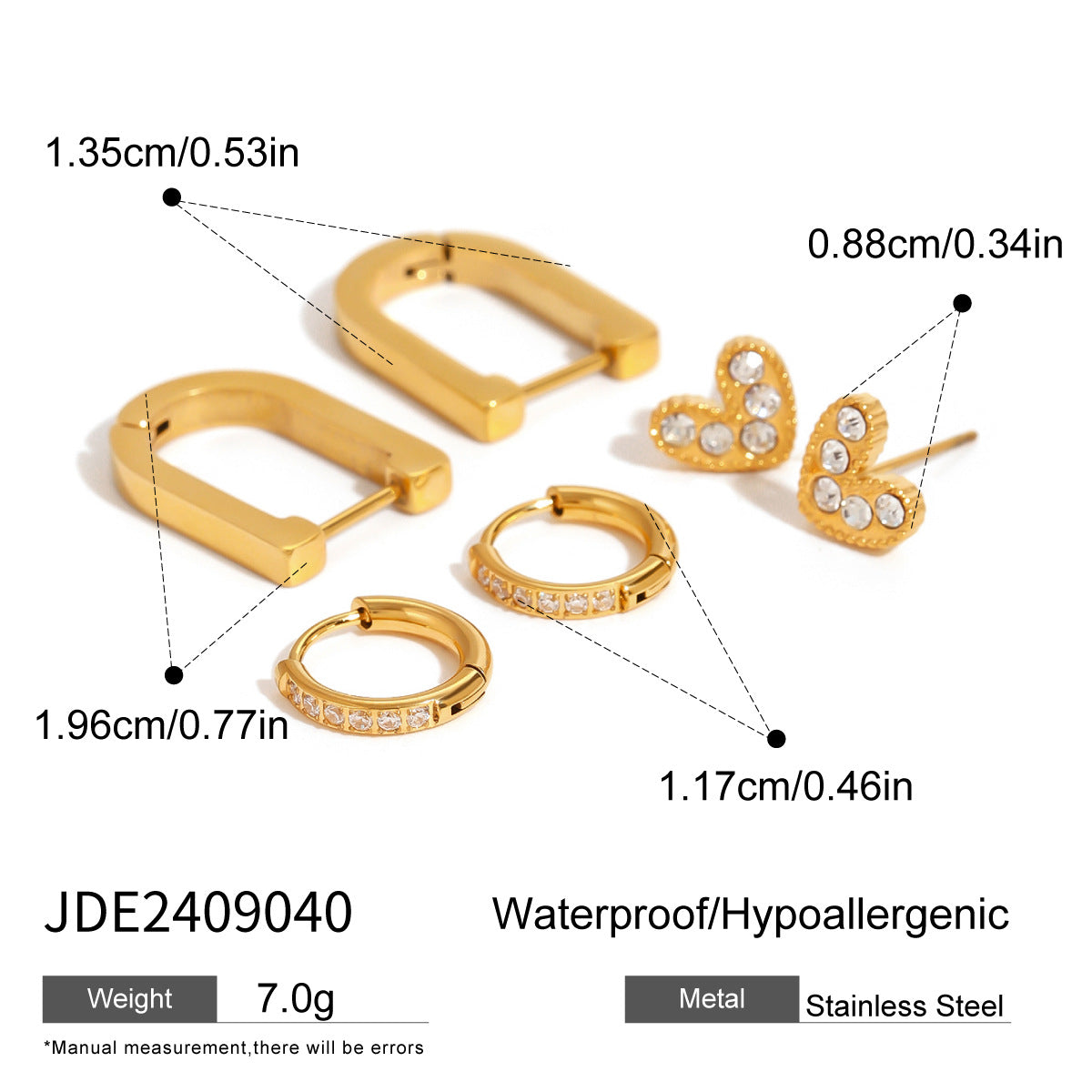 3-Pair Set | Stainless Steel Zirconia & Pearl Earrings | Niche Elegant Style for Women