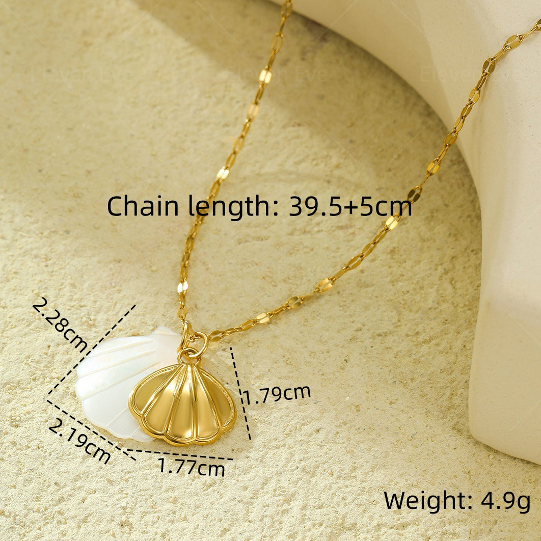 Beach Style Ocean Pendant Necklace | Shell, Starfish & Dolphin | Niche Design for Women