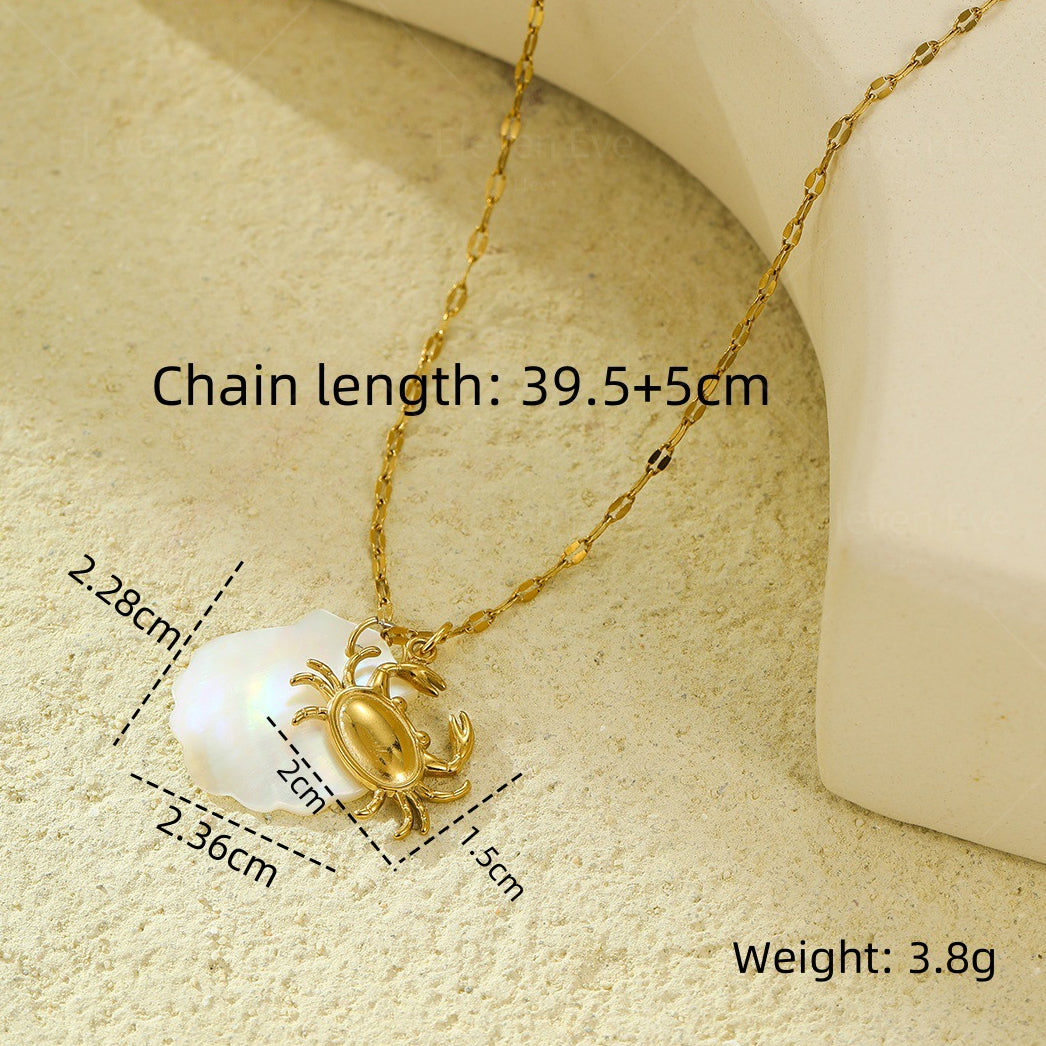 Beach Style Ocean Pendant Necklace | Shell, Starfish & Dolphin | Niche Design for Women