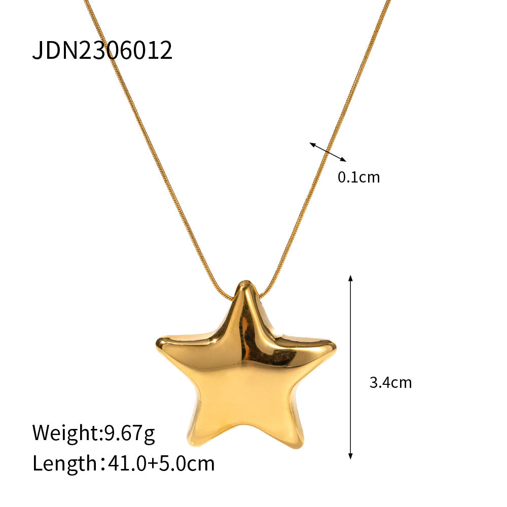 18K Necklace | Stainless Steel Fashion Choker | INS Style Collarbone Chain for Women | No Color Fade