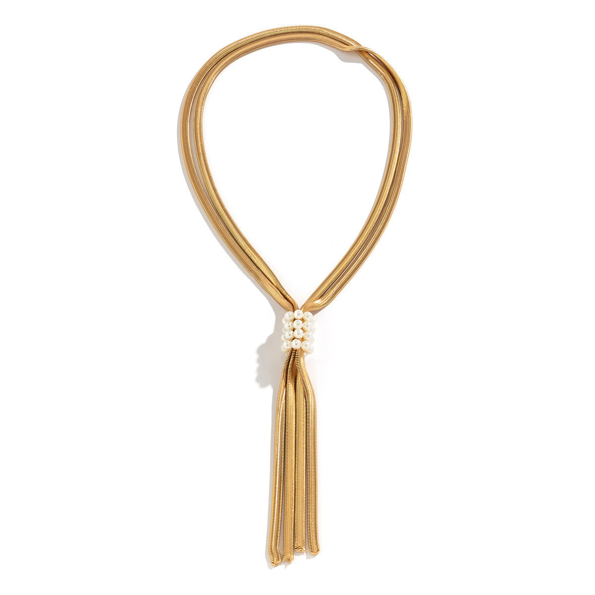 Cold Style Snake Bone Chain Necklace | Vegan-Friendly Long Tassel Design