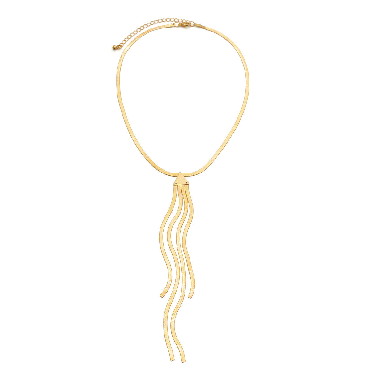 Cold Style Snake Bone Chain Necklace | Vegan-Friendly Long Tassel Design