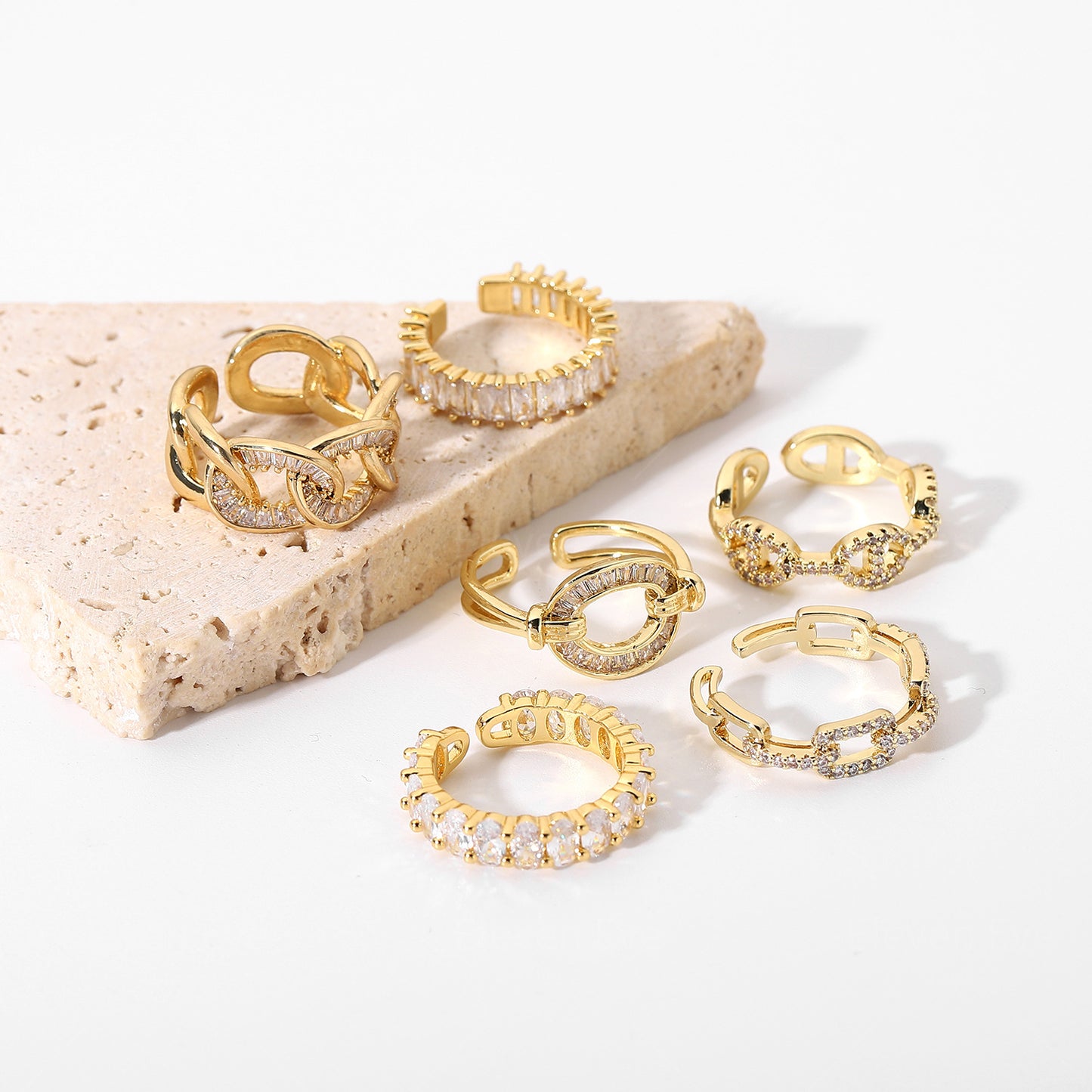 Ethnic Style Open Zirconia Ring | Retro Adjustable Design | No Color Loss | Women's Couple Ring