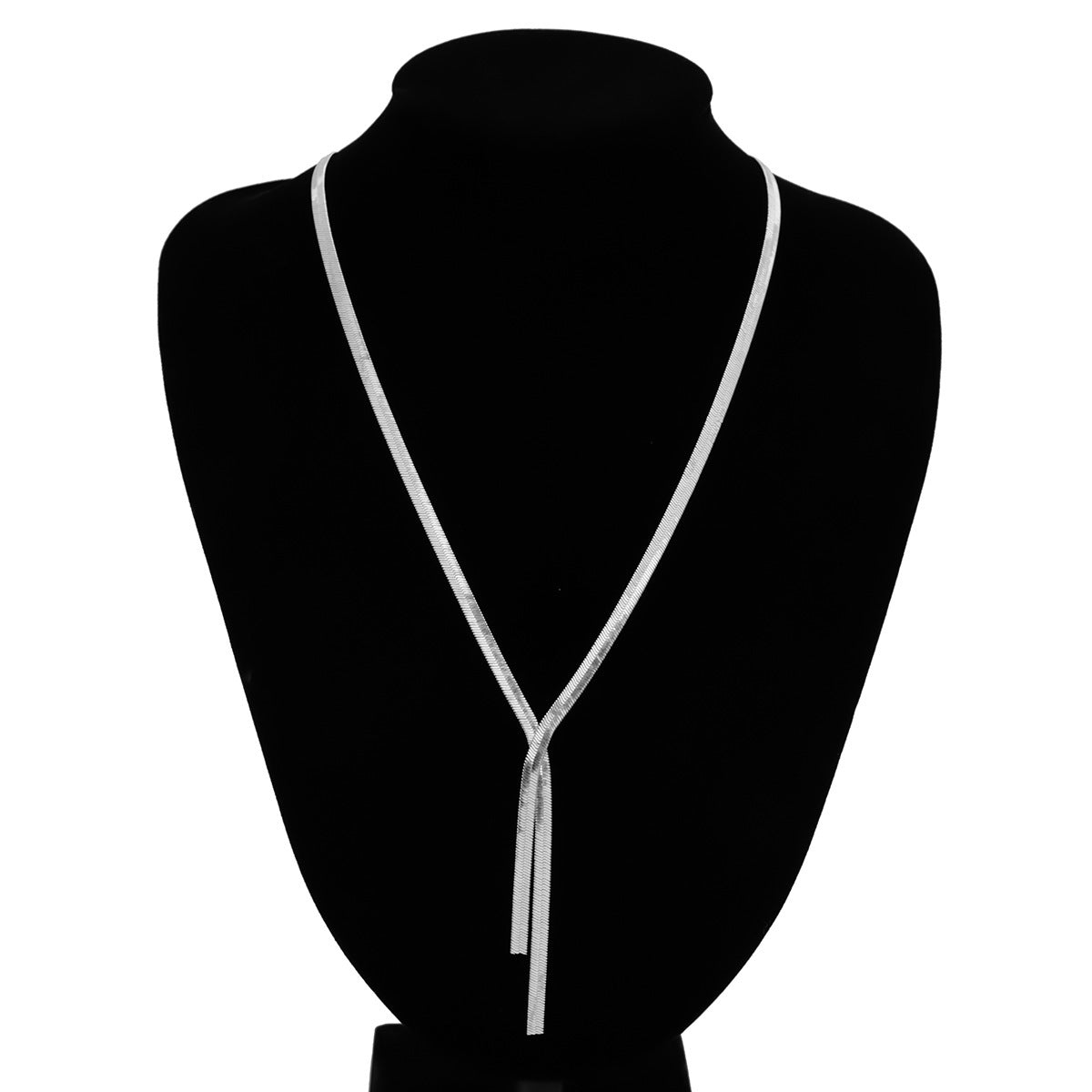 Cold Style Snake Bone Chain Necklace | Vegan-Friendly Long Tassel Design