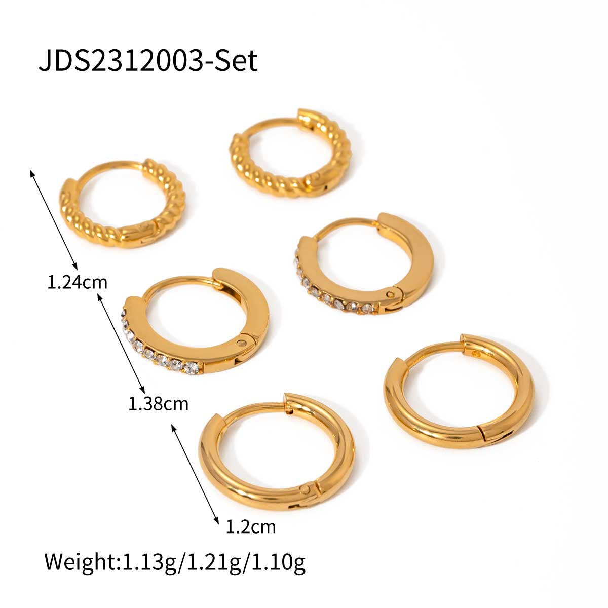 3-Pair Set | Stainless Steel Zirconia & Pearl Earrings | Niche Elegant Style for Women
