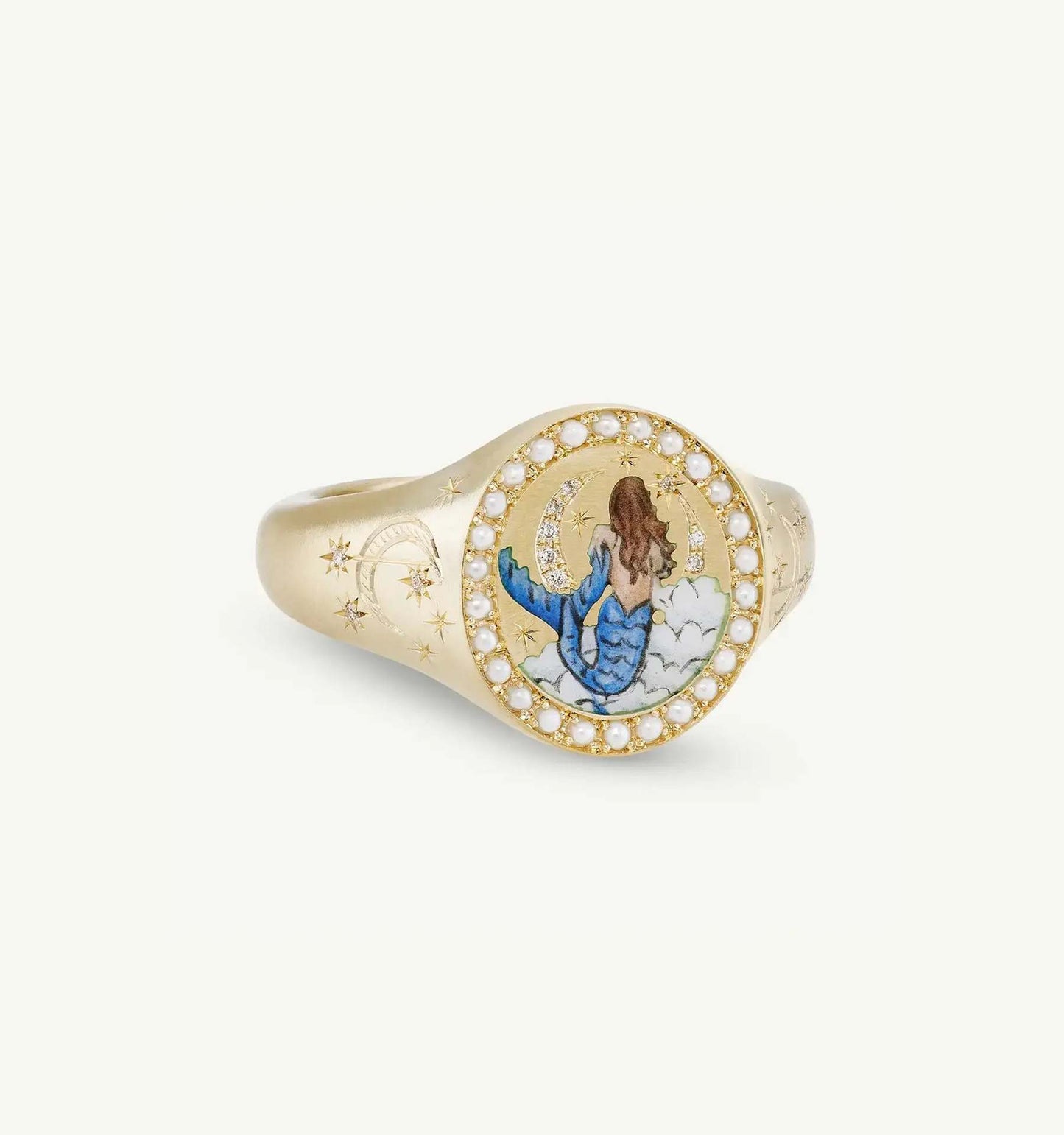 Valentine’s Day Lion & Mermaid Love Ring | 18K Gold-Plated Stainless Steel | Fashion Jewelry for Europe & US