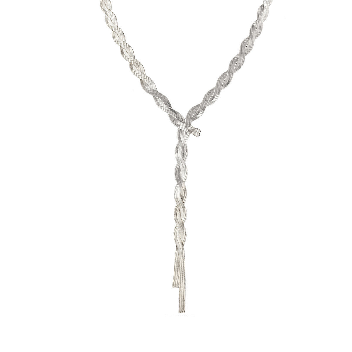 Cold Style Snake Bone Chain Necklace | Vegan-Friendly Long Tassel Design