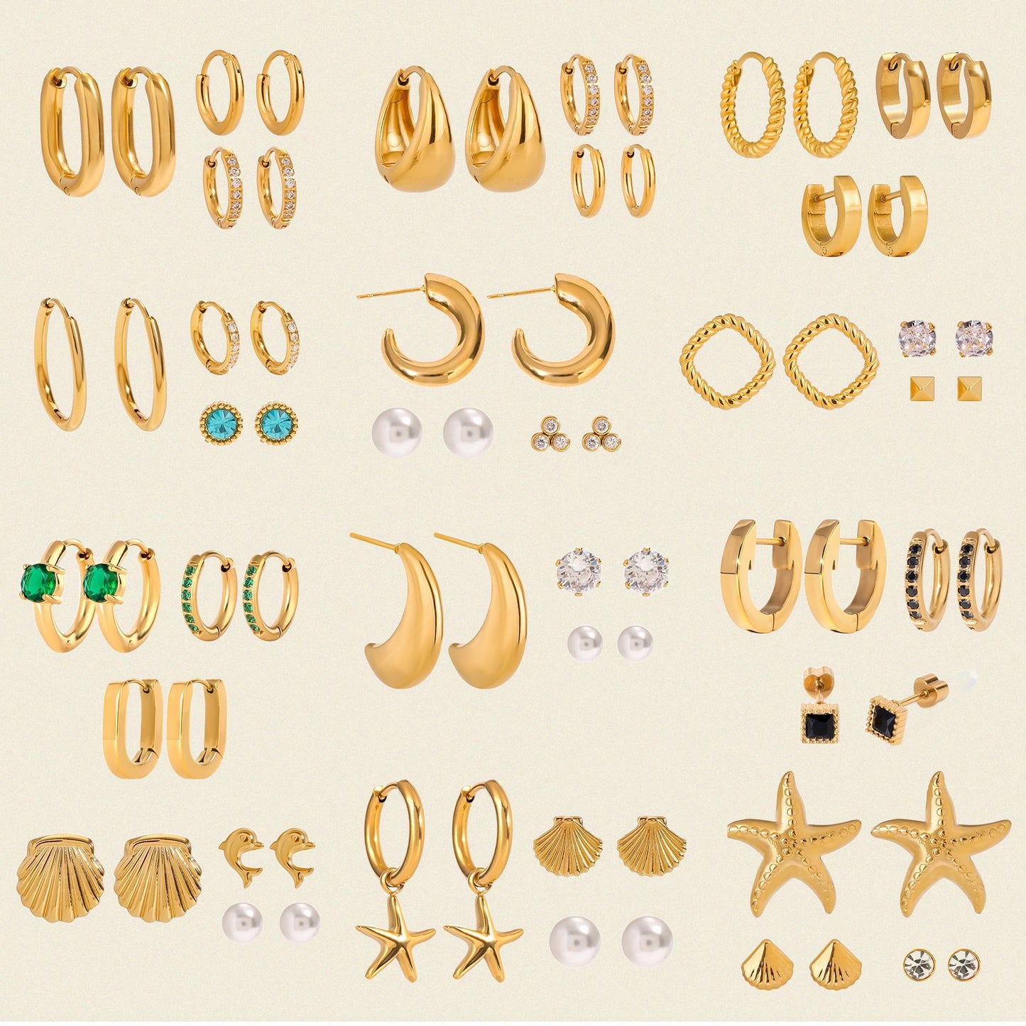 3-Pair Set | Stainless Steel Zirconia & Pearl Earrings | Niche Elegant Style for Women