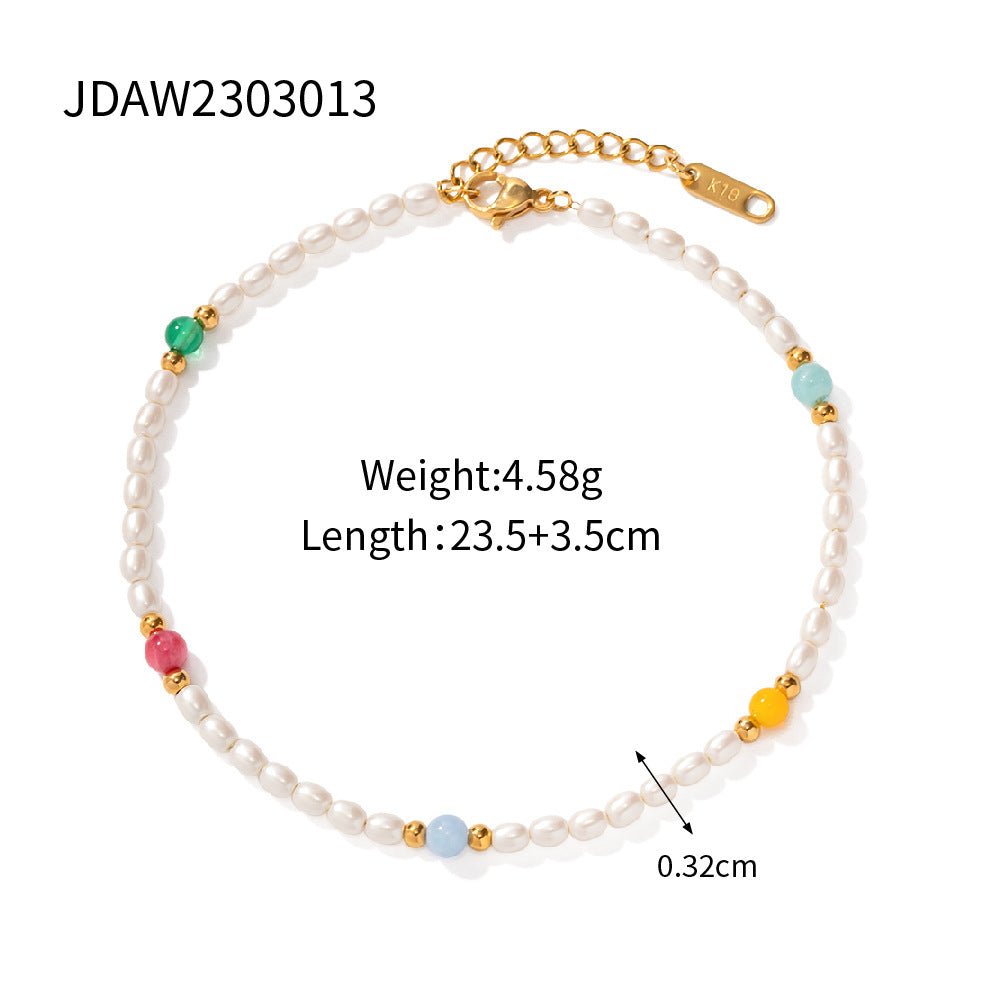 Retro 18K Gold Cross Anklet | INS Style Titanium steelWomen's Jewelry