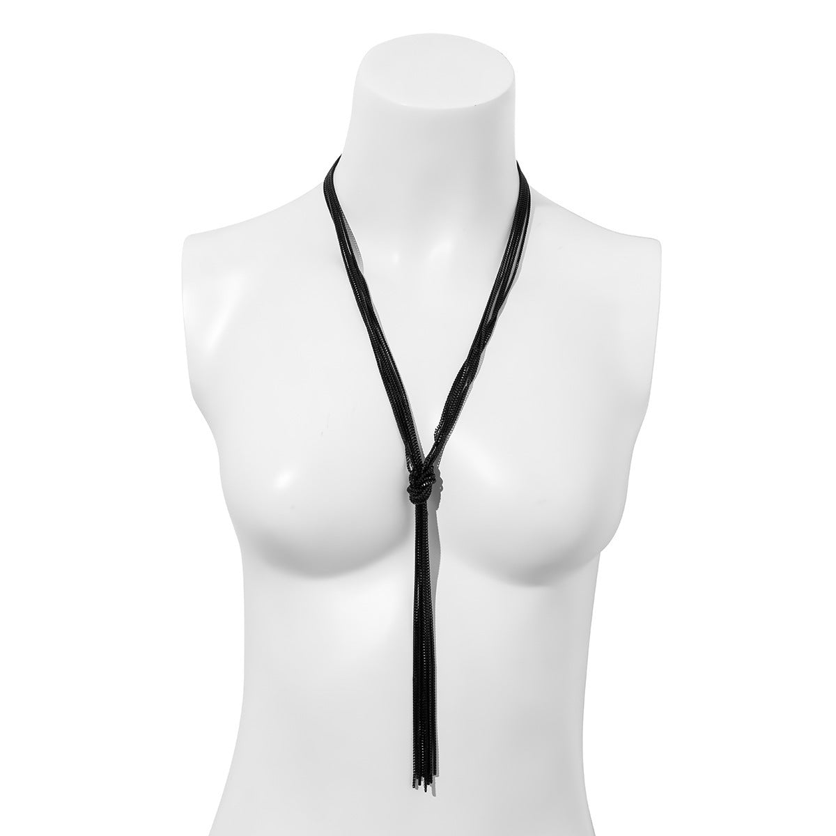 Cold Style Snake Bone Chain Necklace | Vegan-Friendly Long Tassel Design