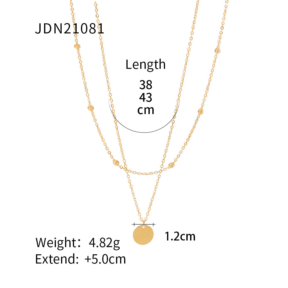 18K Necklace | Stainless Steel Fashion Choker | INS Style Collarbone Chain for Women | No Color Fade