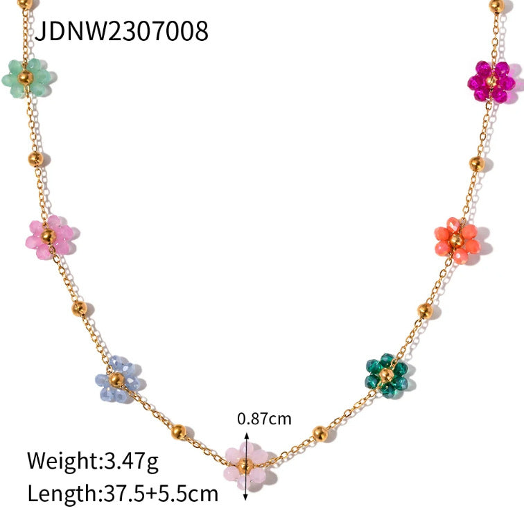 18K Necklace | Stainless Steel Fashion Choker | INS Style Collarbone Chain for Women | No Color Fade