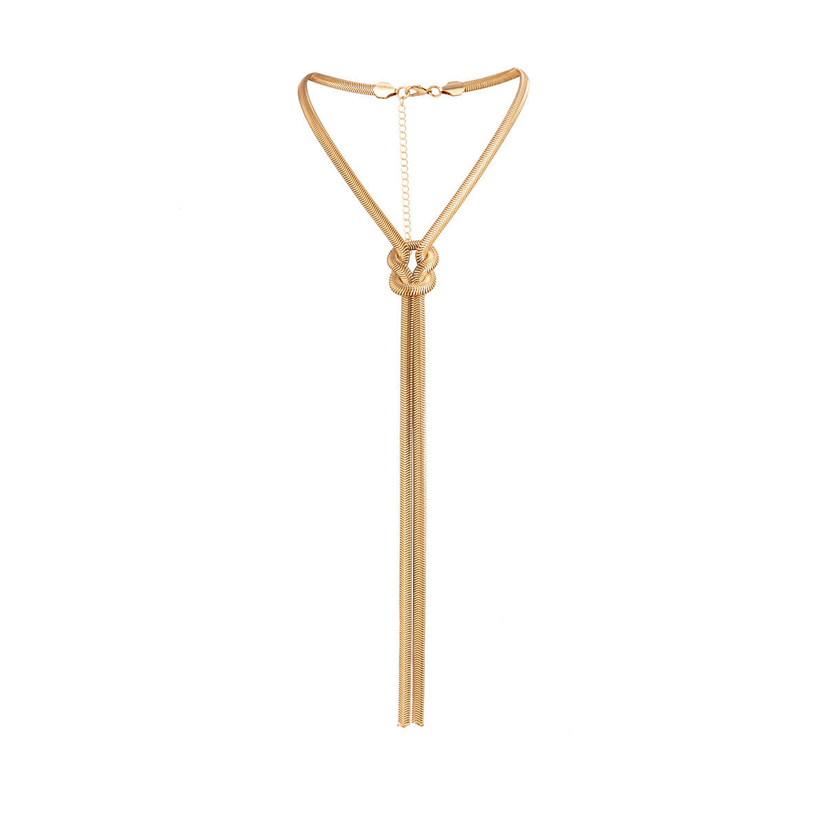 Cold Style Snake Bone Chain Necklace | Vegan-Friendly Long Tassel Design