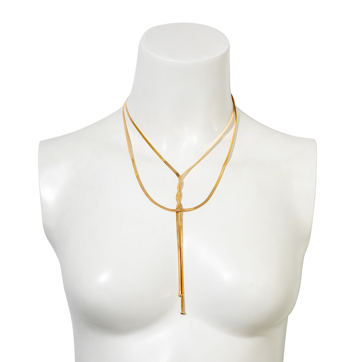 Cold Style Snake Bone Chain Necklace | Vegan-Friendly Long Tassel Design