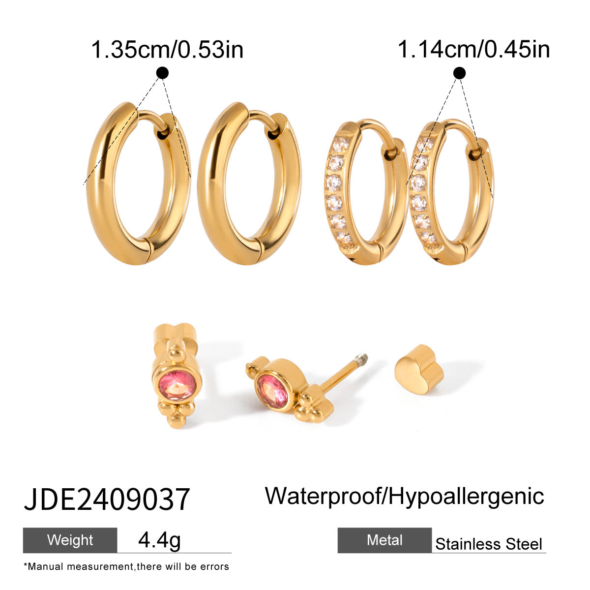 3-Pair Set | Stainless Steel Zirconia & Pearl Earrings | Niche Elegant Style for Women