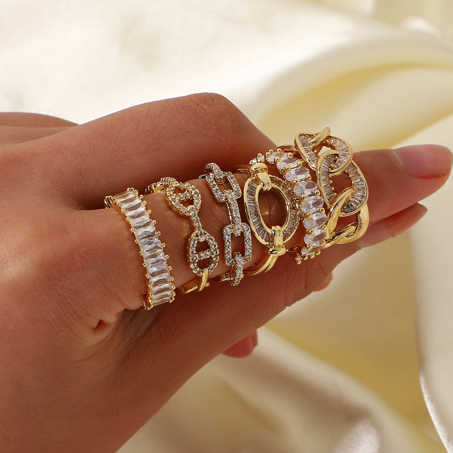Ethnic Style Open Zirconia Ring | Retro Adjustable Design | No Color Loss | Women's Couple Ring