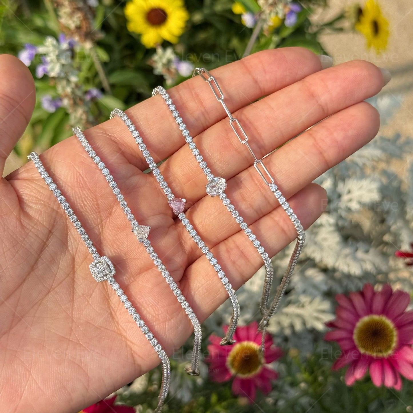 S925 Sterling Silver Love Tennis Bracelet | Full Zirconia Diamond Look | Super Flash, Elegant & Luxurious Design for Women