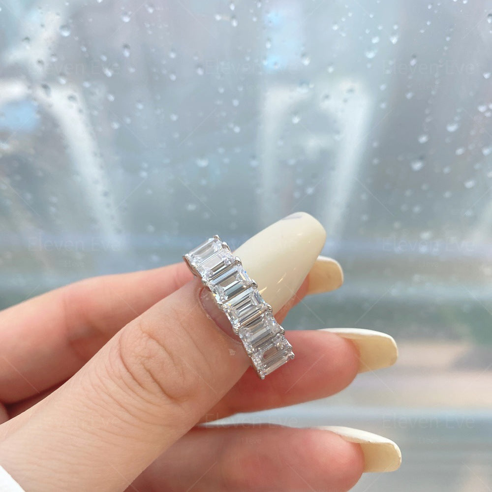 Micro-Pavé S925 Sterling Silver Eternity Ring | Full Zirconia Micro-Pavé | Stackable & Fade-Resistant | INS Style