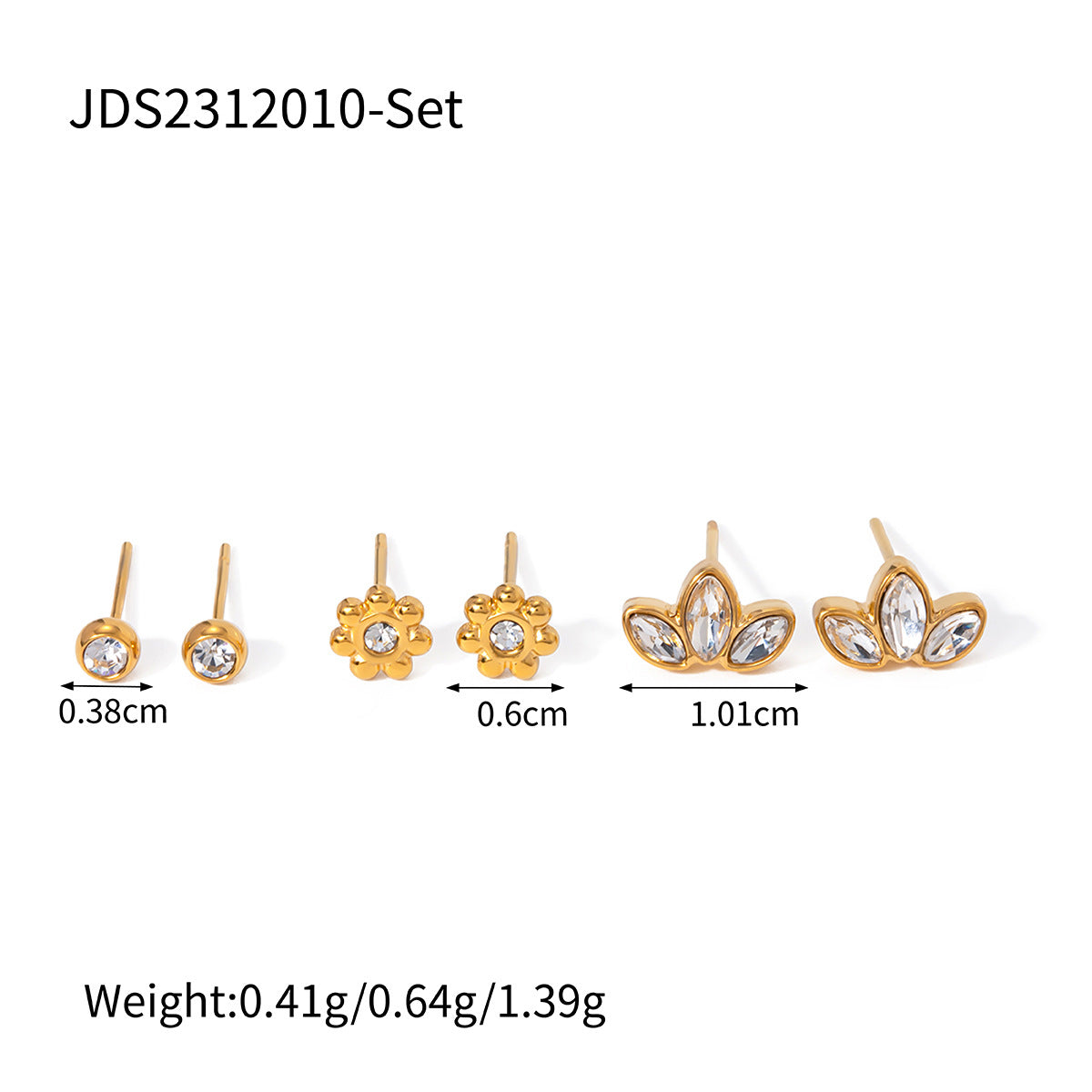 3-Pair Set | Stainless Steel Zirconia & Pearl Earrings | Niche Elegant Style for Women